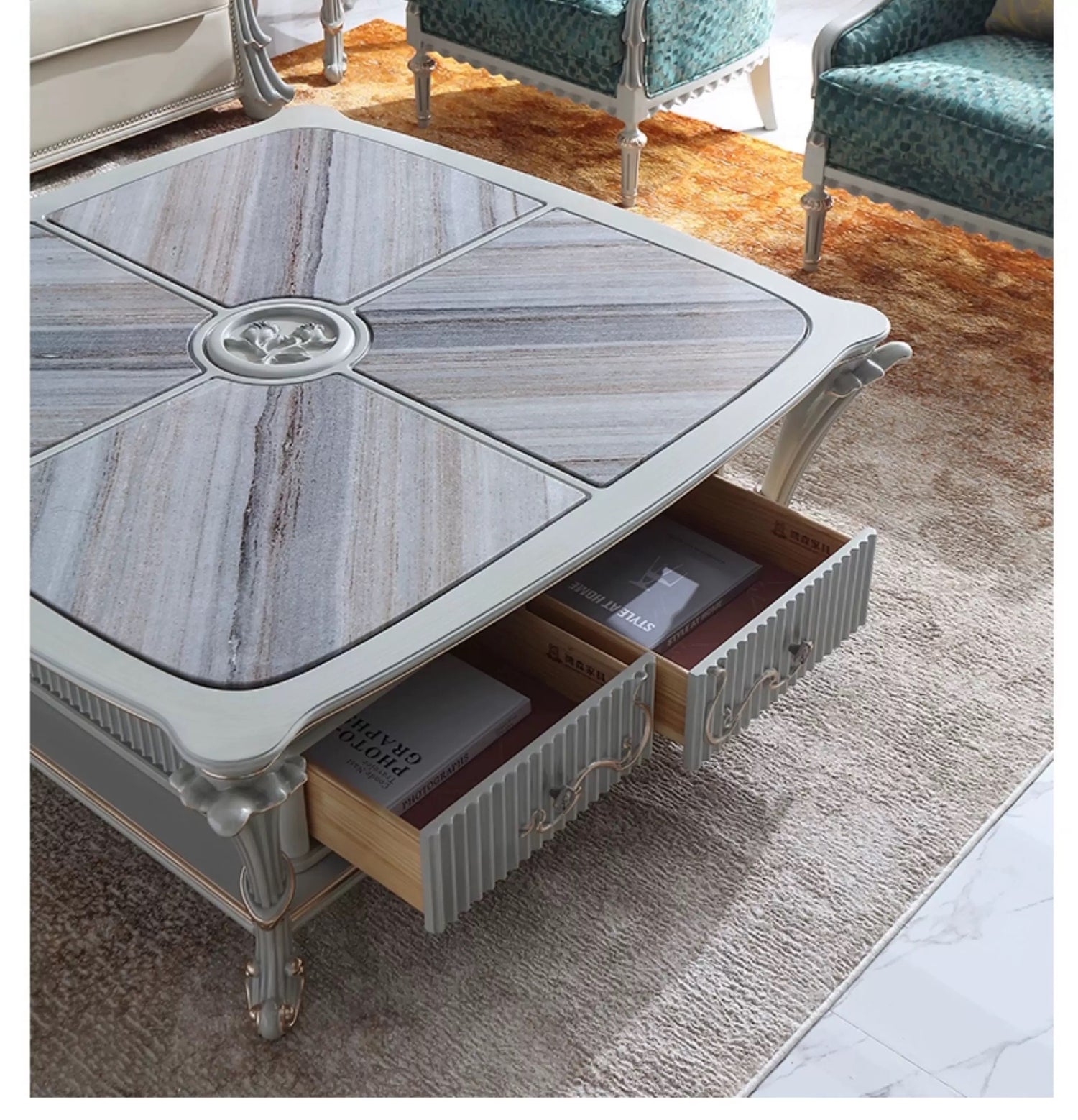 Antoinette French Marble Coffee Table