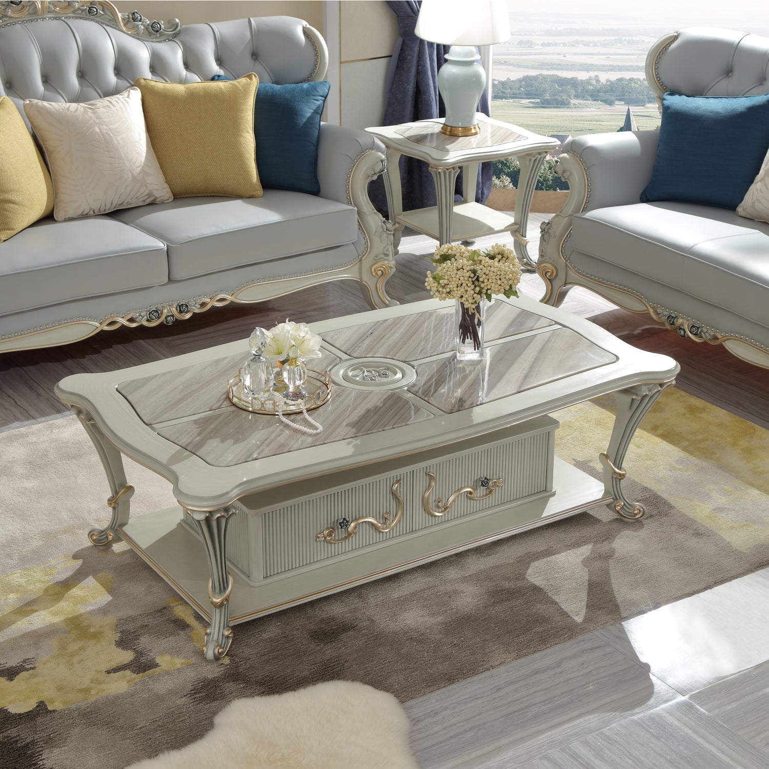 Antoinette French Marble Coffee Table
